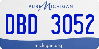 MI license plate DBD3052