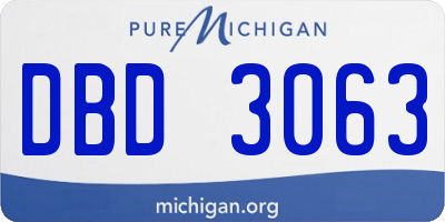 MI license plate DBD3063