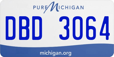 MI license plate DBD3064
