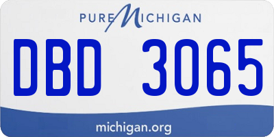 MI license plate DBD3065