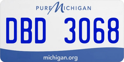 MI license plate DBD3068