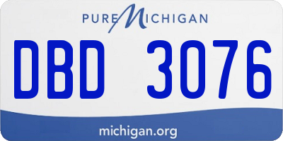 MI license plate DBD3076
