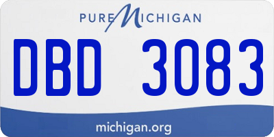 MI license plate DBD3083