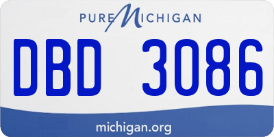 MI license plate DBD3086