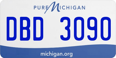 MI license plate DBD3090