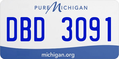 MI license plate DBD3091