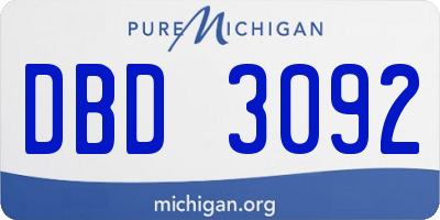 MI license plate DBD3092