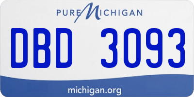 MI license plate DBD3093