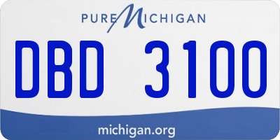 MI license plate DBD3100