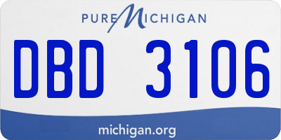 MI license plate DBD3106