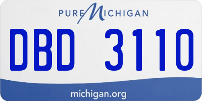 MI license plate DBD3110