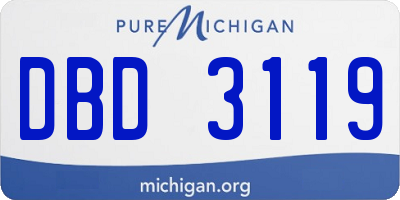 MI license plate DBD3119