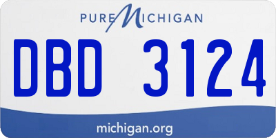 MI license plate DBD3124