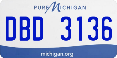 MI license plate DBD3136