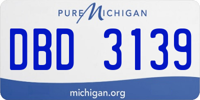 MI license plate DBD3139