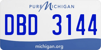 MI license plate DBD3144