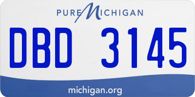 MI license plate DBD3145