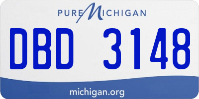 MI license plate DBD3148
