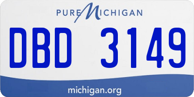 MI license plate DBD3149