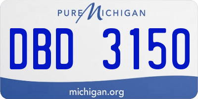 MI license plate DBD3150