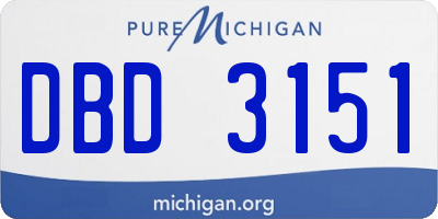 MI license plate DBD3151