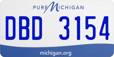 MI license plate DBD3154