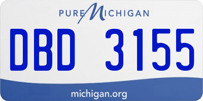 MI license plate DBD3155