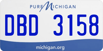 MI license plate DBD3158