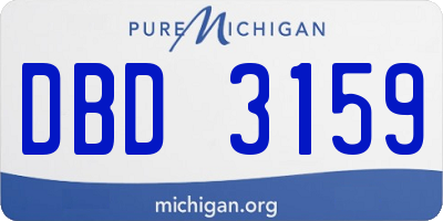 MI license plate DBD3159