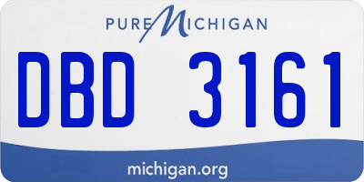 MI license plate DBD3161