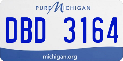 MI license plate DBD3164