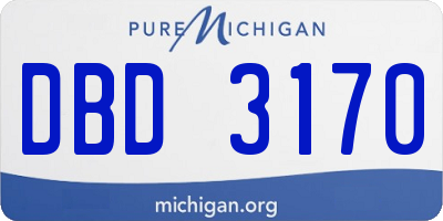 MI license plate DBD3170
