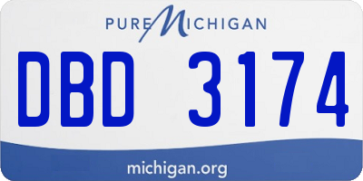MI license plate DBD3174