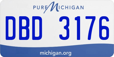 MI license plate DBD3176