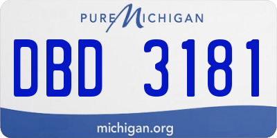 MI license plate DBD3181