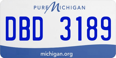 MI license plate DBD3189