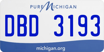 MI license plate DBD3193