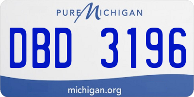MI license plate DBD3196