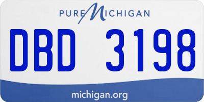 MI license plate DBD3198