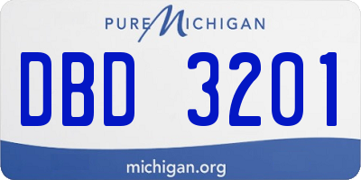 MI license plate DBD3201