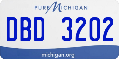 MI license plate DBD3202