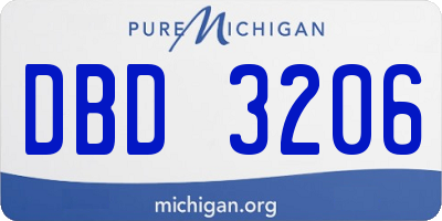 MI license plate DBD3206