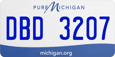 MI license plate DBD3207