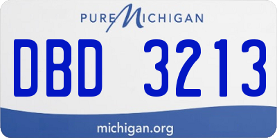 MI license plate DBD3213