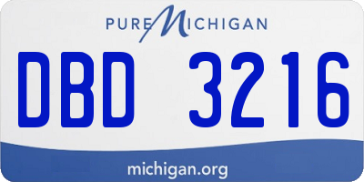 MI license plate DBD3216