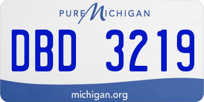 MI license plate DBD3219