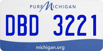 MI license plate DBD3221