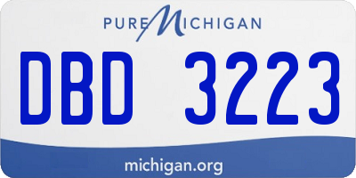 MI license plate DBD3223