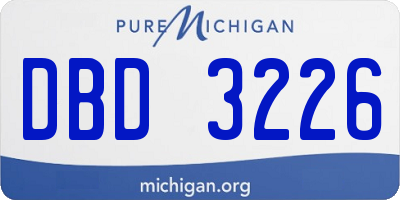 MI license plate DBD3226