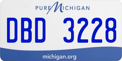 MI license plate DBD3228